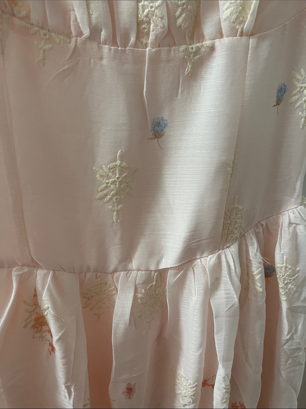 Women’s ' Light Pink Floral Embroidered Maxi Dress - Picture 5 of 7